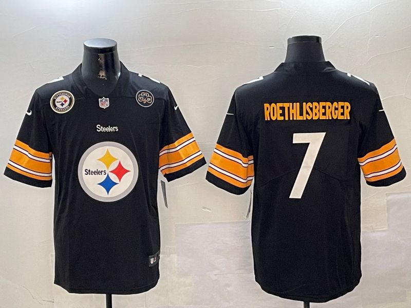 Men Pittsburgh Steelers #7 Roethlisberger Black 2024 Nike Limited NFL Jersey style 01043